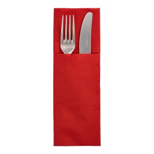 SERVETTEN MET BESTEKVOUW ROOD (300 STUKS)