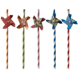 Drinkrietjes, papier Ø 6 mm · 20 cm assorti kleuren 